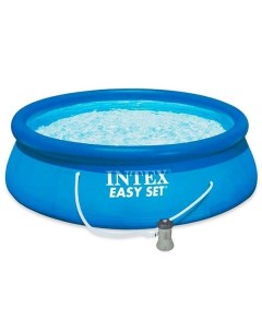Надувной бассейн easy set 28132 366х76 см фильтр насос Intex