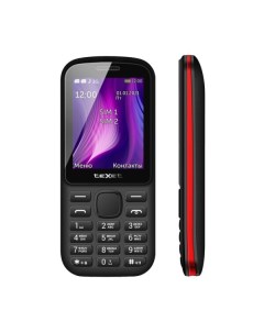 Мобильный телефон tm 221 черный красный Texet