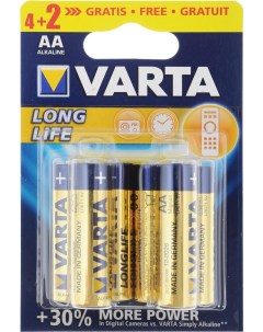 Батарейка аккумулятор зарядное Longlife AA LR06 2 шт в блистере Varta