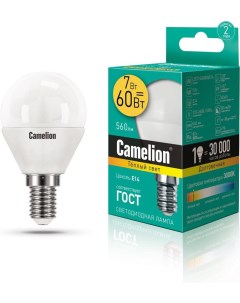 Светодиодная лампочка LED7 G45 830 E14 12069 Camelion