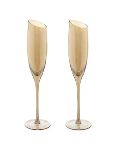 Бокал для шампанского 180 мл 2 шт стекло янтарный Charm R color Kuchenland