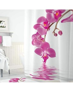 Шторка для ванной из 100 полиэстера без колец 180х200см orchid Tropikhome