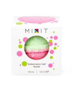 Бурлящий шар для ванны с экстрактом яблока и арбузным ароматом Watermelon Salt Bomb Mixit