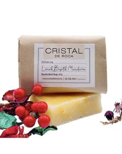Натуральное парфюмированное мыло ручной работы Lime Basil Mandarin 110 Cristal de roca