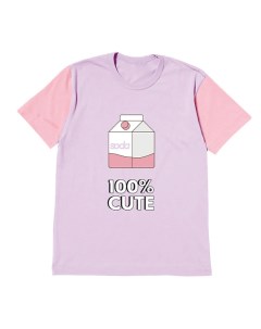 Женская футболка с принтом 100 CUTE цвет сиреневый Soda