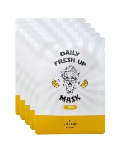 Набор тканевых масок для лица с экстрактом лимона Daily Fresh Up Mask Lemon Village 11 factory