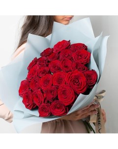 Букет из бордовых роз 25 шт 40 см Л'этуаль flowers