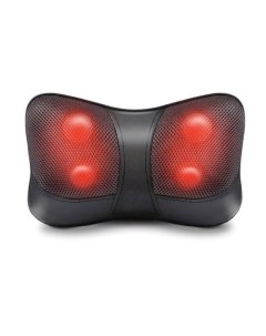 Массажная роликовая подушка с ИК прогревом Massager Pillow 2 режима черная Fitstudio
