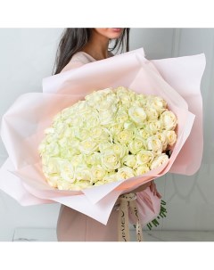 Букет из белоснежных роз 71 шт 40 см Л'этуаль flowers