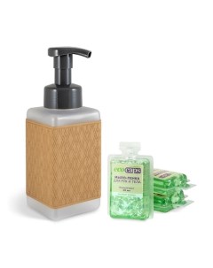 Жидкое ЭКО мыло пенка для рук и тела в капсулах с экстрактом хлопка дозатор в комплекте 50 Ecocaps