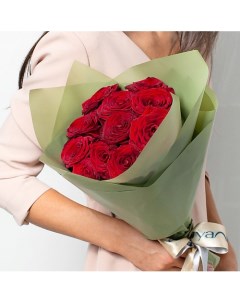 Букет из бордовых роз 11 шт 40 см Л'этуаль flowers