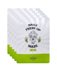 Набор тканевых масок с экстрактом алоэ Daily Fresh Up Mask Aloe Village 11 factory