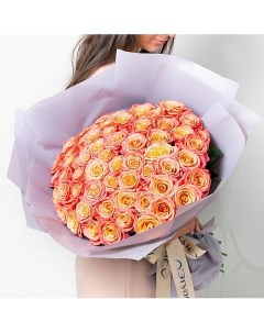 Букет из персиковых роз 41 шт 40 см Л'этуаль flowers