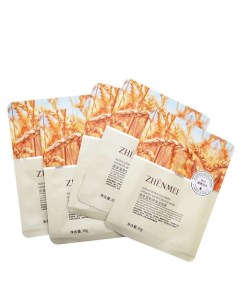 Набор тканевых масок с экстрактом Пшеницы Avena Sativa Fullerene для глубокого питания кожи 5 Zhenmei