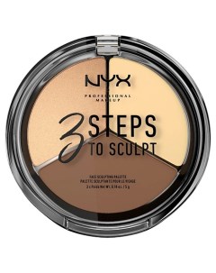 Тройная палетка для скульптурирования 3 STEPS TO SCULPT FACE SCULPTING PALETTE Nyx professional makeup