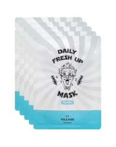 Набор успокаивающих тканевых масок с чайным деревом Daily Fresh Up Mask Tea Tree Village 11 factory