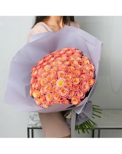 Букет из персиковых роз 101 шт 40 см Л'этуаль flowers