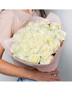 Букет из белоснежных роз 25 шт 40 см Л'этуаль flowers