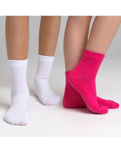 Носки трикотажные для девочек белый розовый Playtoday