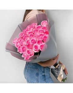 Букет из розовых роз 35 шт 40 см Л'этуаль flowers