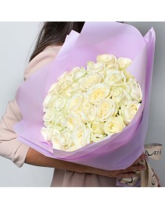 Букет из белоснежных роз 35 шт 40 см Л'этуаль flowers