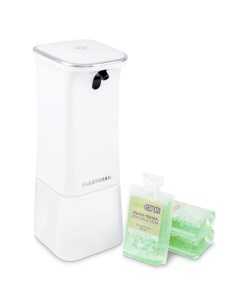 Автоматический пенный дозатор белого цвета с капсулами жидкого мыла в комплекте Ecocaps