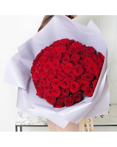Букет из бордовых роз 101 шт 40 см Л'этуаль flowers