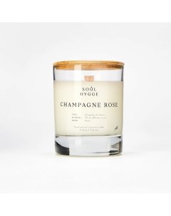 Ароматическая свеча CHAMPAGNE ROSE с деревянным фитилем 222 Soul hygge