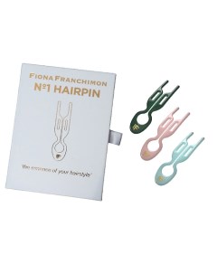 Набор шпилек No1 Hairpin изумрудного розового голубого оттенка 3шт Fiona franchimon