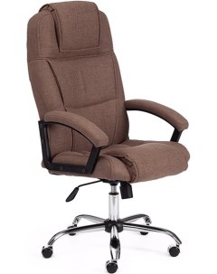 Офисное кресло 110 хром ткань 4 коричневый фостер King style