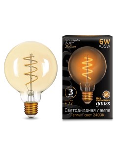 Лампа светодиодная филаментная G95 6Вт Е27 2400K golden flexible105802007 Gauss