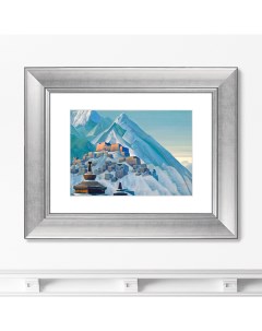 Репродукция картины в раме тибет гималаи 1933г голубой 50x40 см Картины в квартиру