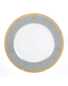 Блюдо круглое c imperial blue gold 32 см голубой Falkenporzellan