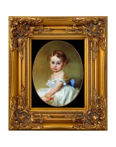 Репродукция картины портрет в н львовой ребёнком золотой 34x39x4 см Object desire