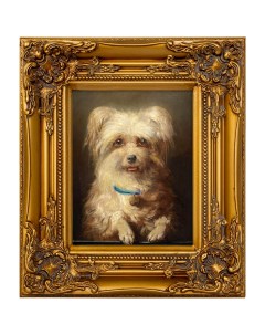 Репродукция картины портрет собачки золотой 34x39x4 см Object desire