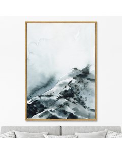 Репродукция картины на холсте above the snow covered mountain peak 2021г синий 75x105 см Картины в квартиру