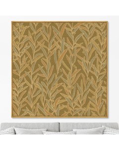 Репродукция картины на холсте symphony of leaves no 9 2020г коричневый 105x105 см Картины в квартиру
