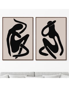 Набор из 2 х репродукций картин на холсте sensual vibrations no 1 2019г черный 75x105 см Картины в квартиру
