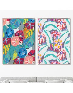 Набор из 2 х репродукций картин на холсте colorful vintage art deco pattern variations 15 and 18 192 Картины в квартиру