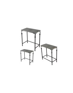 Столики приставные набор 3 предмета серый 61 0x36 0x66 0 см Glasar