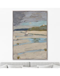 Репродукция картины на холсте the beach at saint jacut 1909г бежевый 75x105 см Картины в квартиру