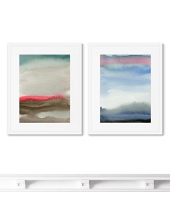 Набор из 2 х репродукций картин в раме earth colors no4 мультиколор 42x52 см Картины в квартиру