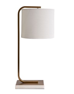 Лампа настольная с белым плафоном белый 27x66x27 см Garda decor