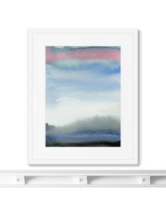 Репродукция картины в раме evening sky over the lake мультиколор 42x52 см Картины в квартиру