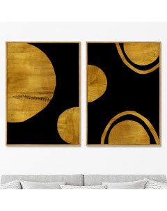Набор из 2 х репродукций картин на холсте waltz of planets 2022г золотой 75x105 см Картины в квартиру