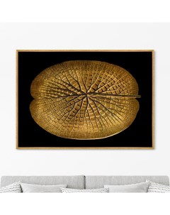 Репродукция картины на холсте leaf of a gigantic water lily in a gold 1870г черный 105x75 см Картины в квартиру