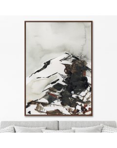 Репродукция картины на холсте snow mountain peak 2021г серый 75x105 см Картины в квартиру