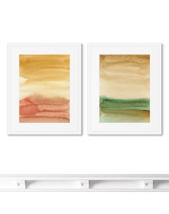 Набор из 2 х репродукций картин в раме landscape colors no3 мультиколор 42x52 см Картины в квартиру