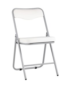 Складной стул джонни экокожа белый каркас металлик белый 45x82x49 см Stoolgroup