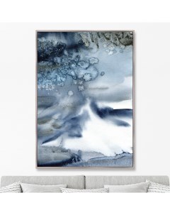 Репродукция картины на холсте awakened volcano no1 синий 75x105 см Картины в квартиру